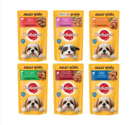 Hộp 12 Gói Pate Chó Pedigree 130g Dạng Sốt Thơm Ngon - Bổ Sung Dinh Dưỡng Cho Chó Con & Trưởng Thành